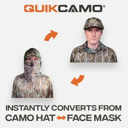 2-in-1 REAR Face Mask and Camo Hat (Fitted) by QuikCamo