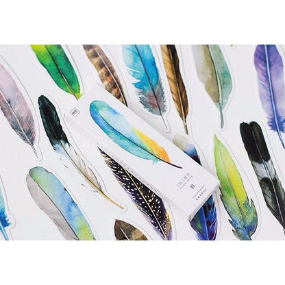 30-Pack of Watercolor-Style Feather Bookmarks by The Bullish Store