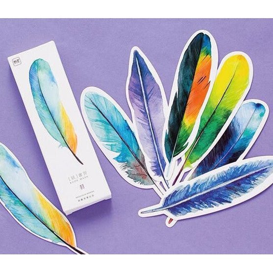 30-Pack of Watercolor-Style Feather Bookmarks by The Bullish Store