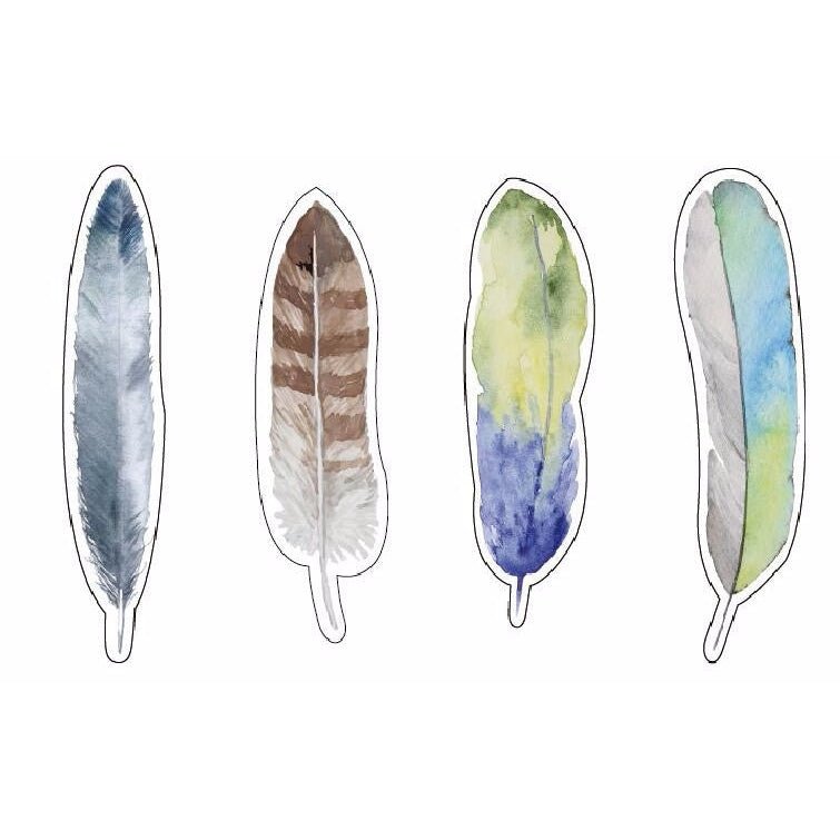 30-Pack of Watercolor-Style Feather Bookmarks by The Bullish Store