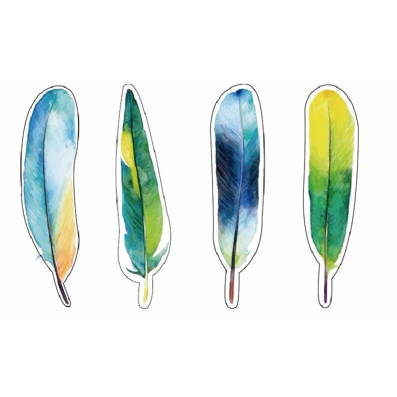 30-Pack of Watercolor-Style Feather Bookmarks by The Bullish Store