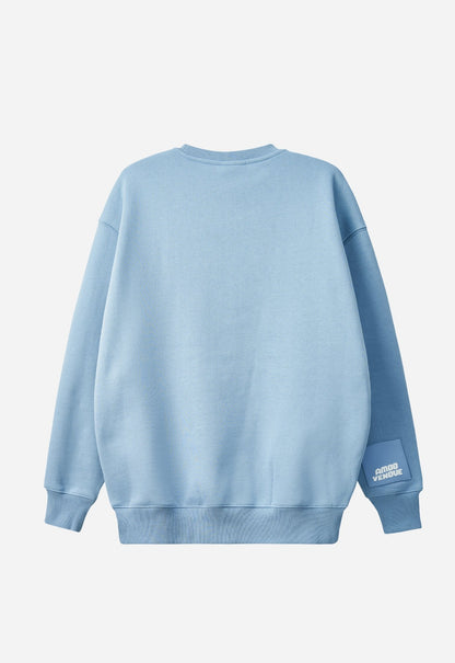 "Pixel" Fog Blue Sweatshirt by Amoo