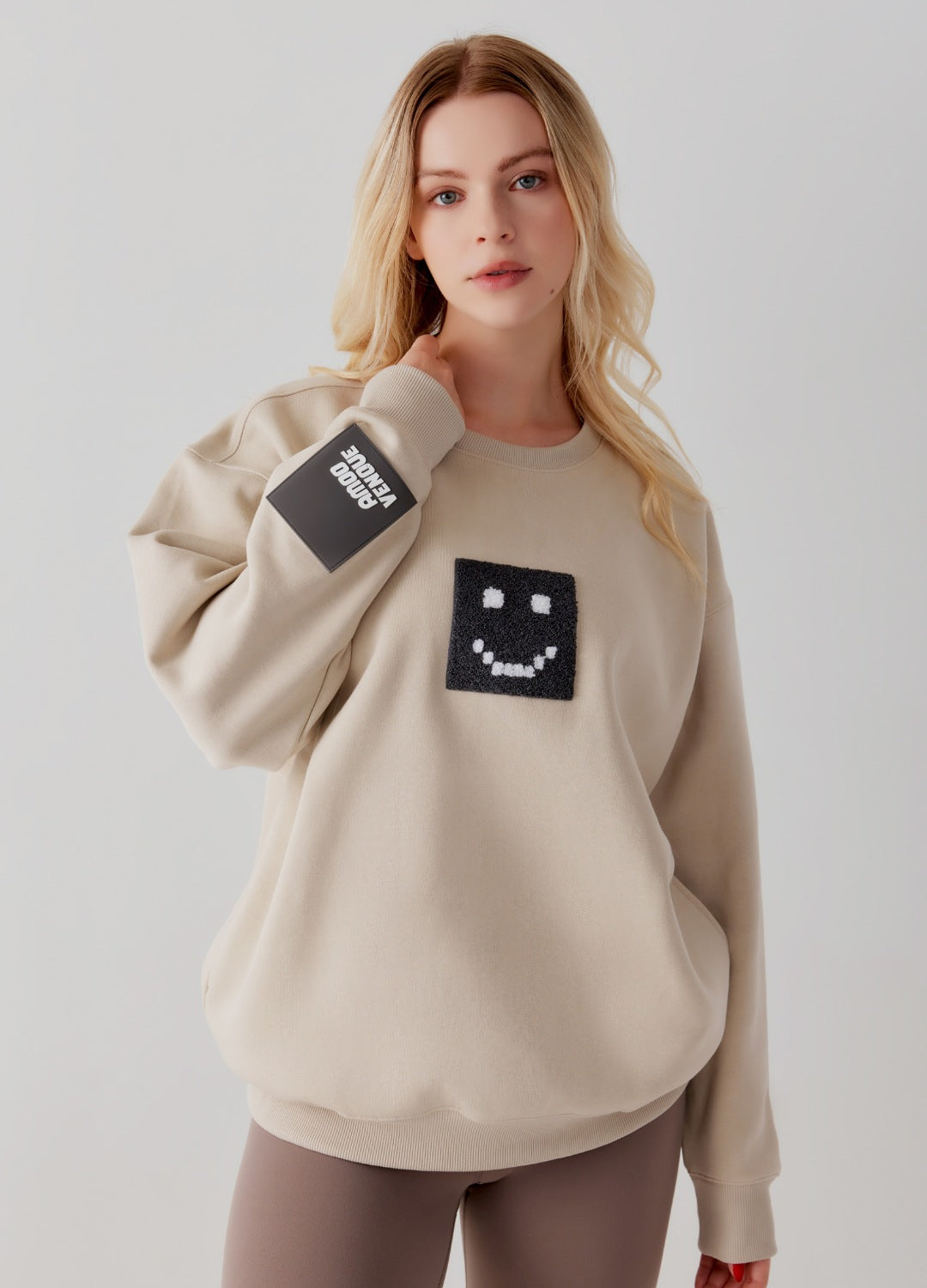 "Pixel" Taupe Sweatshirt by Amoo