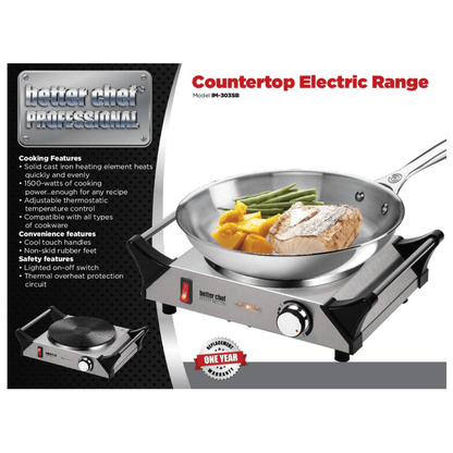 Better Chef Stainless Steel Electric Solid Element Countertop Single Burner by Jupiter Gear Home