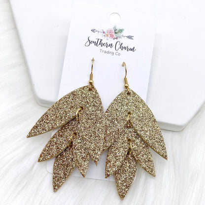 3" Glittery New Years Lilli Belles - New Years Earrings by Doohickies Wholesale