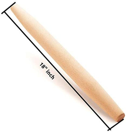 Mr. Woodware - French Wooden Rolling Pin 18″ x 1.55″ for Baking Pizza Pastry Dough, Pie Crust & Cookie by Mr. Woodware