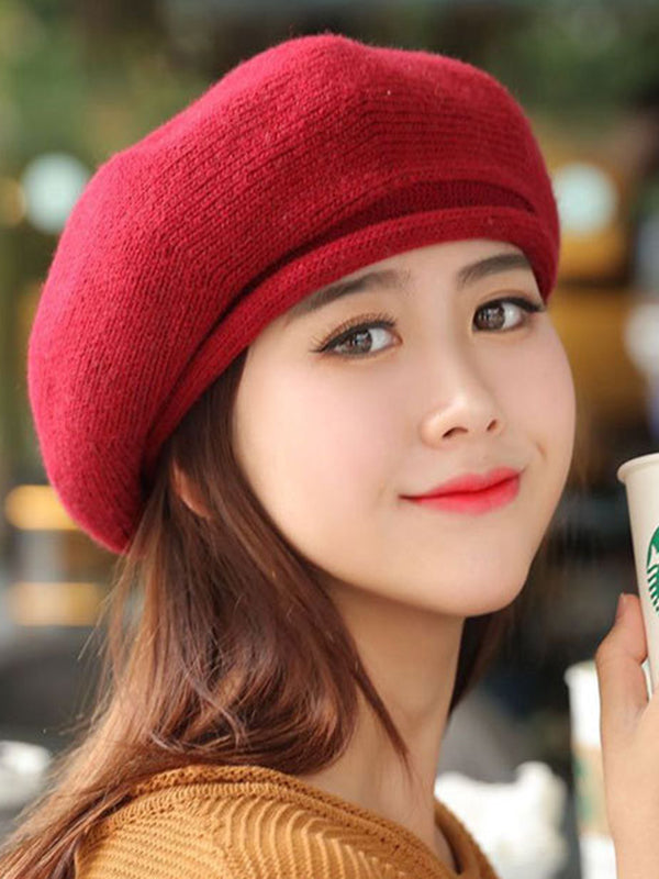 Solid Color Split-Joint Beret Hat by migunica