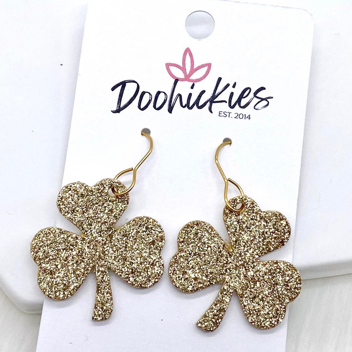 1.25" Itty Bitty Shamrocks -Earrings by Doohickies Wholesale