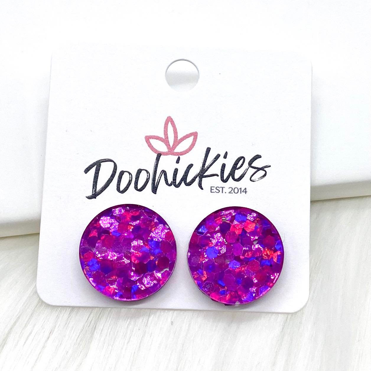 18mm Glitter Drops -Earrings by Doohickies Wholesale