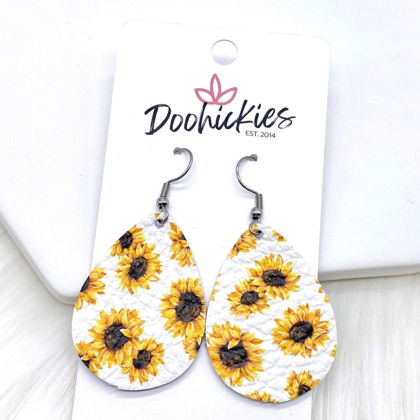 1.5" Sunflower Itty Bitties -Summer Earrings by Doohickies Wholesale