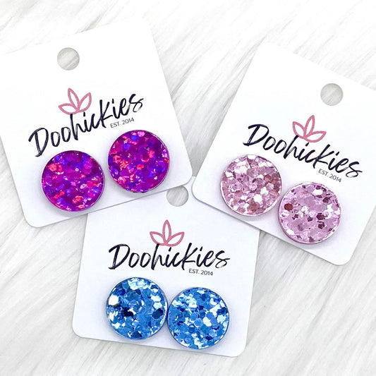 18mm Glitter Drops -Earrings by Doohickies Wholesale