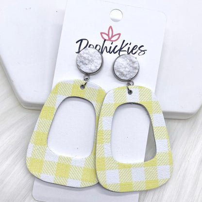 3" Spring Gingham Bell Bottoms -Earrings by Doohickies Wholesale