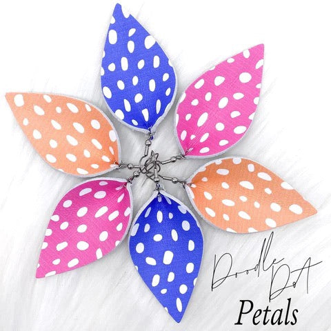 2.5" Spring Doodle Dot Petals -Earrings by Doohickies Wholesale