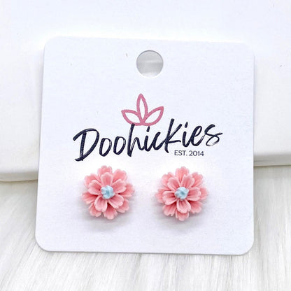 12mm Spring Wildflower Dayzz Studs -Earrings by Doohickies Wholesale