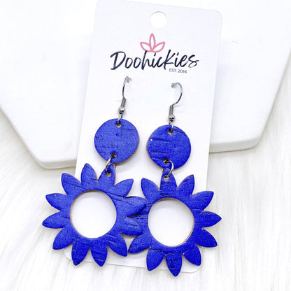 2.5" Daisy Piggyback Corkies (5 Colors) -Earrings by Doohickies Wholesale