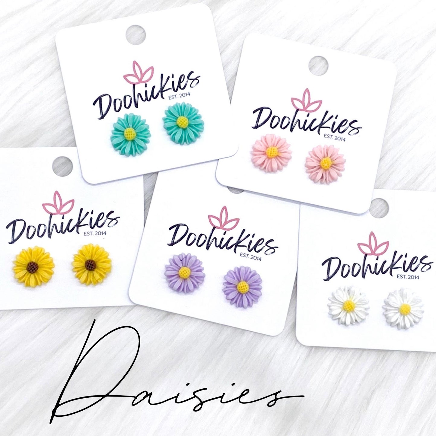 13mm Daisy Studs -Earrings by Doohickies Wholesale