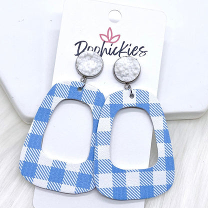 3" Spring Gingham Bell Bottoms -Earrings by Doohickies Wholesale