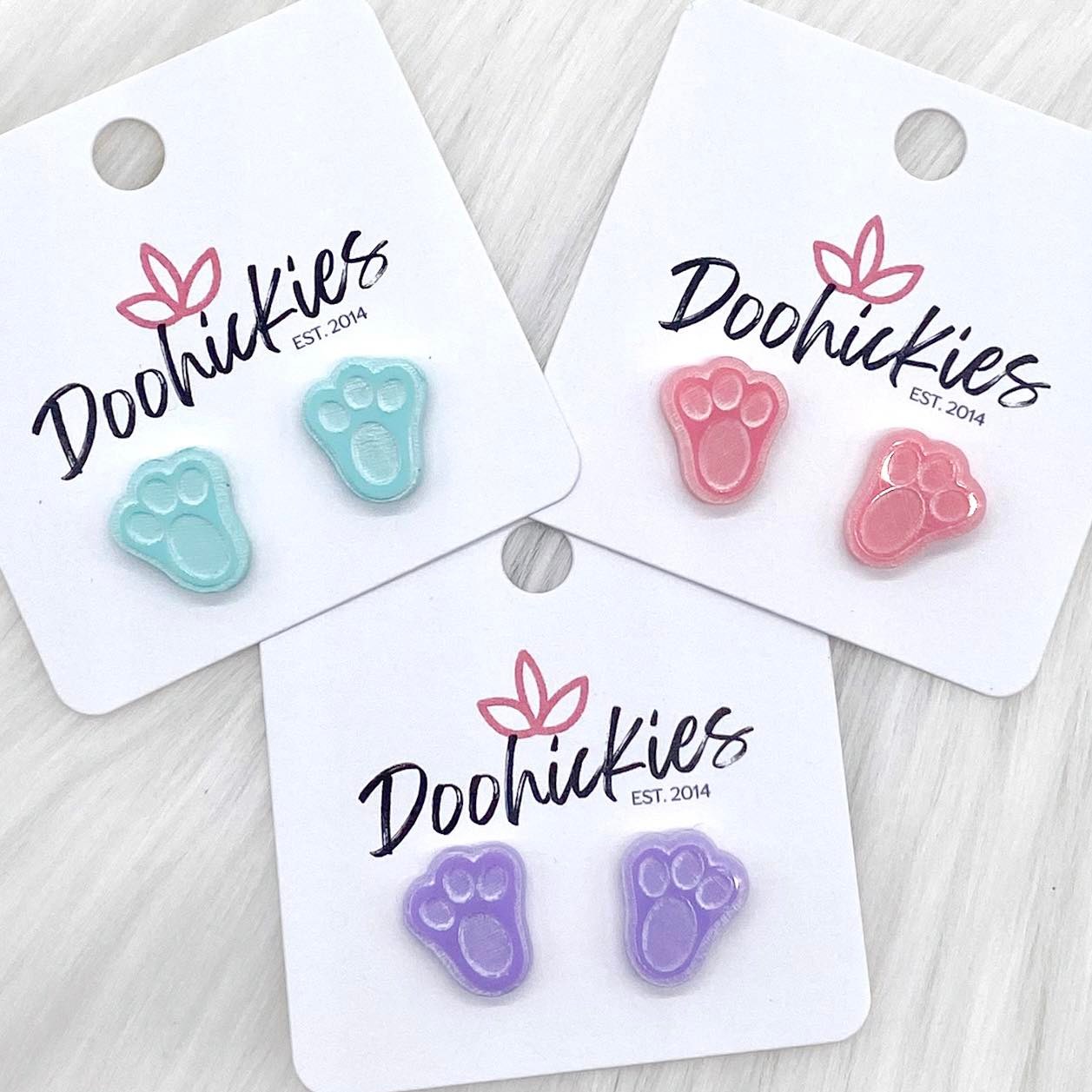 Pastel Bunny Paws -Earrings by Doohickies Wholesale