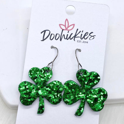 1.25" Itty Bitty Shamrocks -Earrings by Doohickies Wholesale