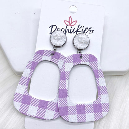 3" Spring Gingham Bell Bottoms -Earrings by Doohickies Wholesale