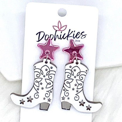 2" Boot Scootin' Acrylic Dangles - Earrings by Doohickies Wholesale