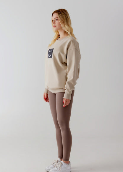 "Pixel" Taupe Sweatshirt by Amoo