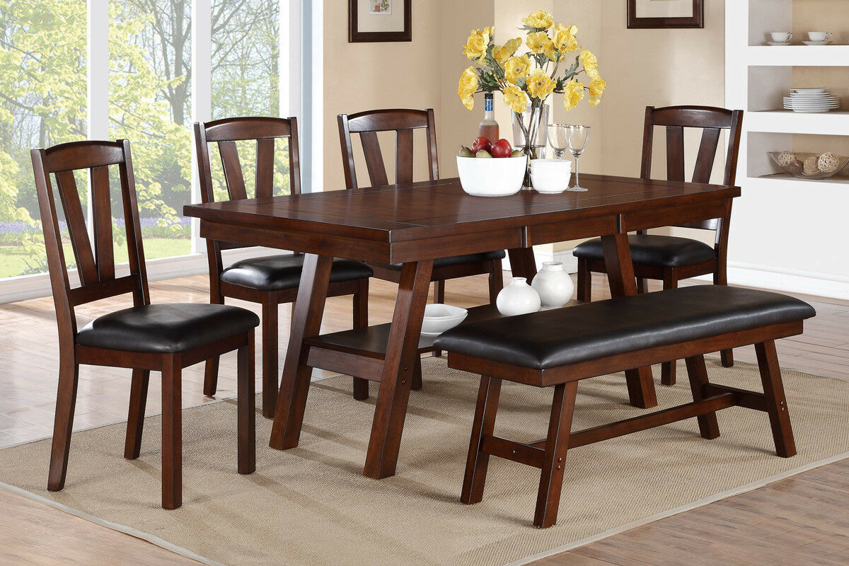 Dark Walnut Wood Framed Back Set of 2 Dining Chairs Breakfast Kitchen Cushion Seats