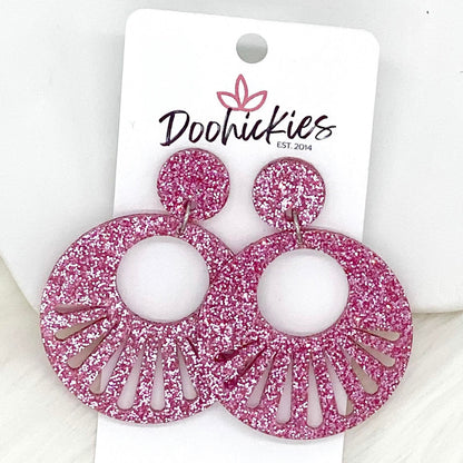 2.25" Disco Starburst Acrylic Dangles -Earrings by Doohickies Wholesale