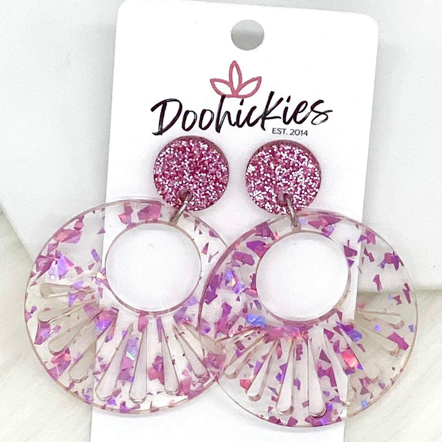 2.25" Disco Starburst Acrylic Dangles -Earrings by Doohickies Wholesale