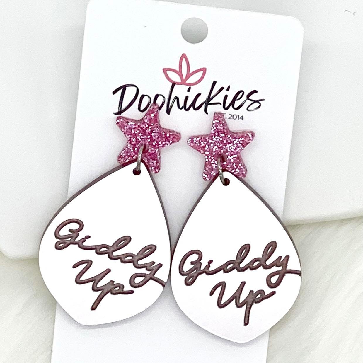 2" Boujee Cowgirl Acrylic Dangle Collection - Earrings by Doohickies Wholesale