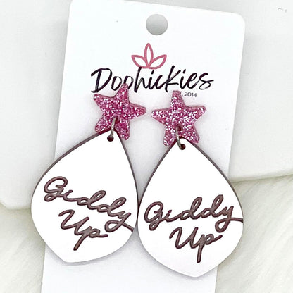 2" Boujee Cowgirl Acrylic Dangle Collection - Earrings by Doohickies Wholesale