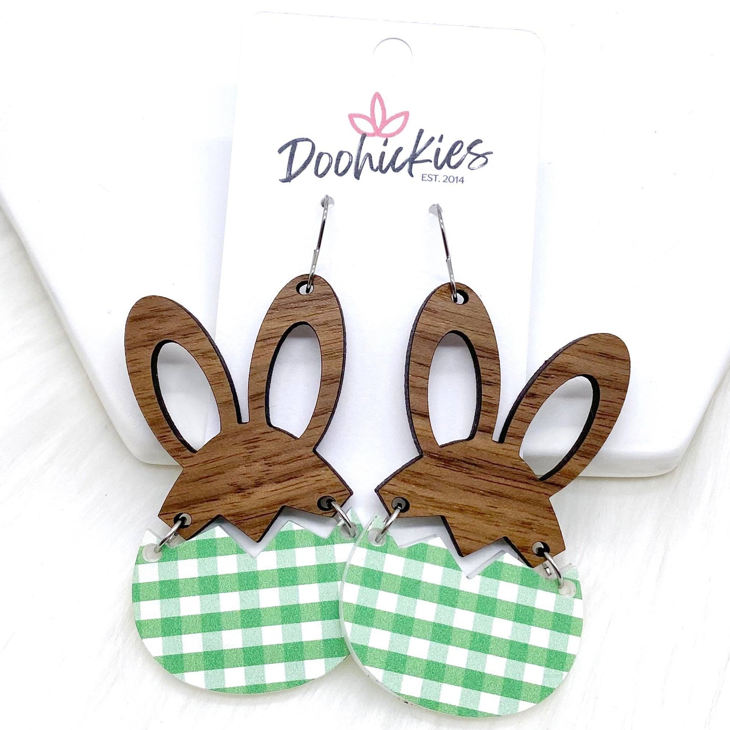 3" Hatching Hares -Earrings by Doohickies Wholesale