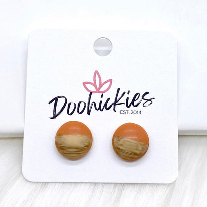 12mm Colorblock Singles -Earrings by Doohickies Wholesale