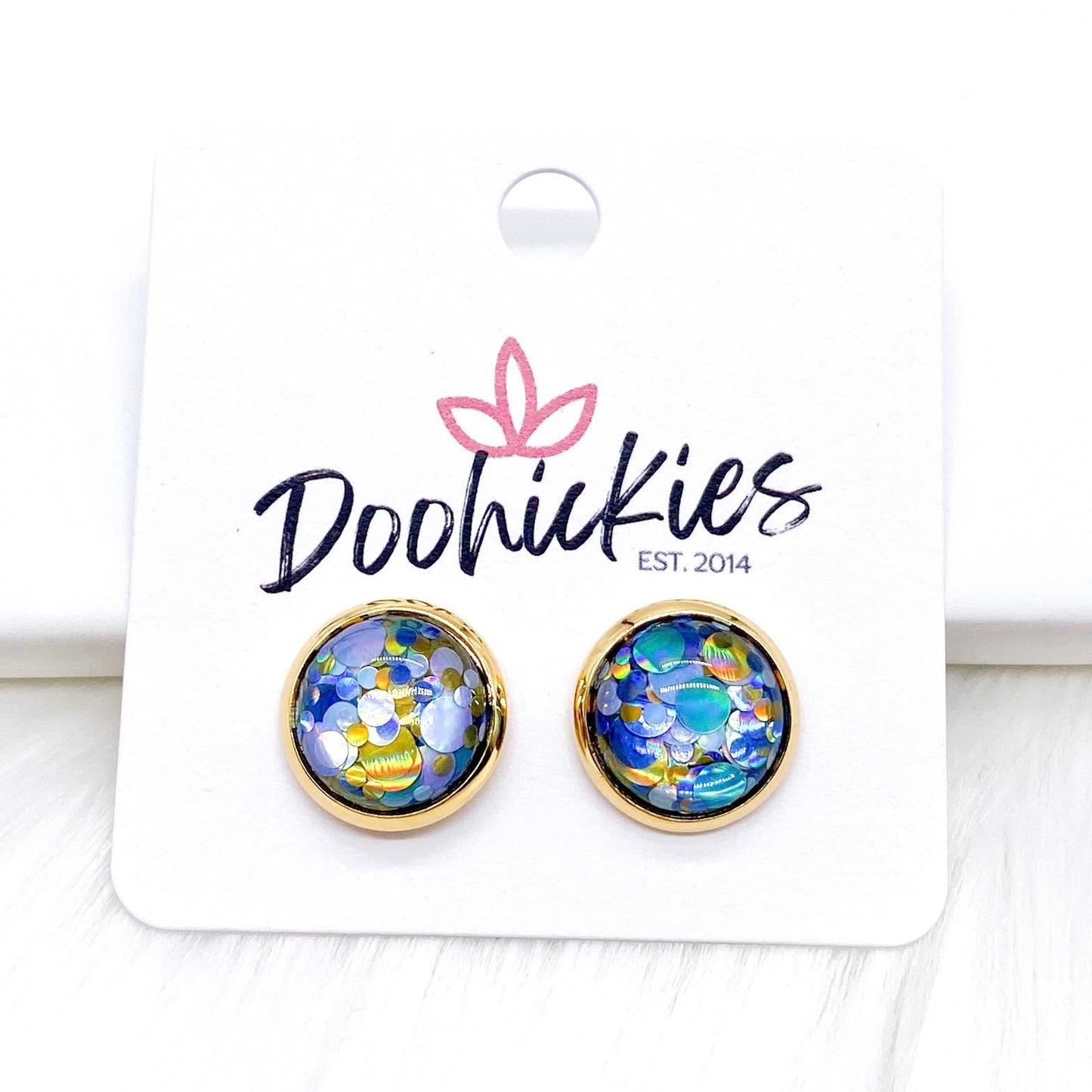 12mm Confetti Drops -Earrings by Doohickies Wholesale