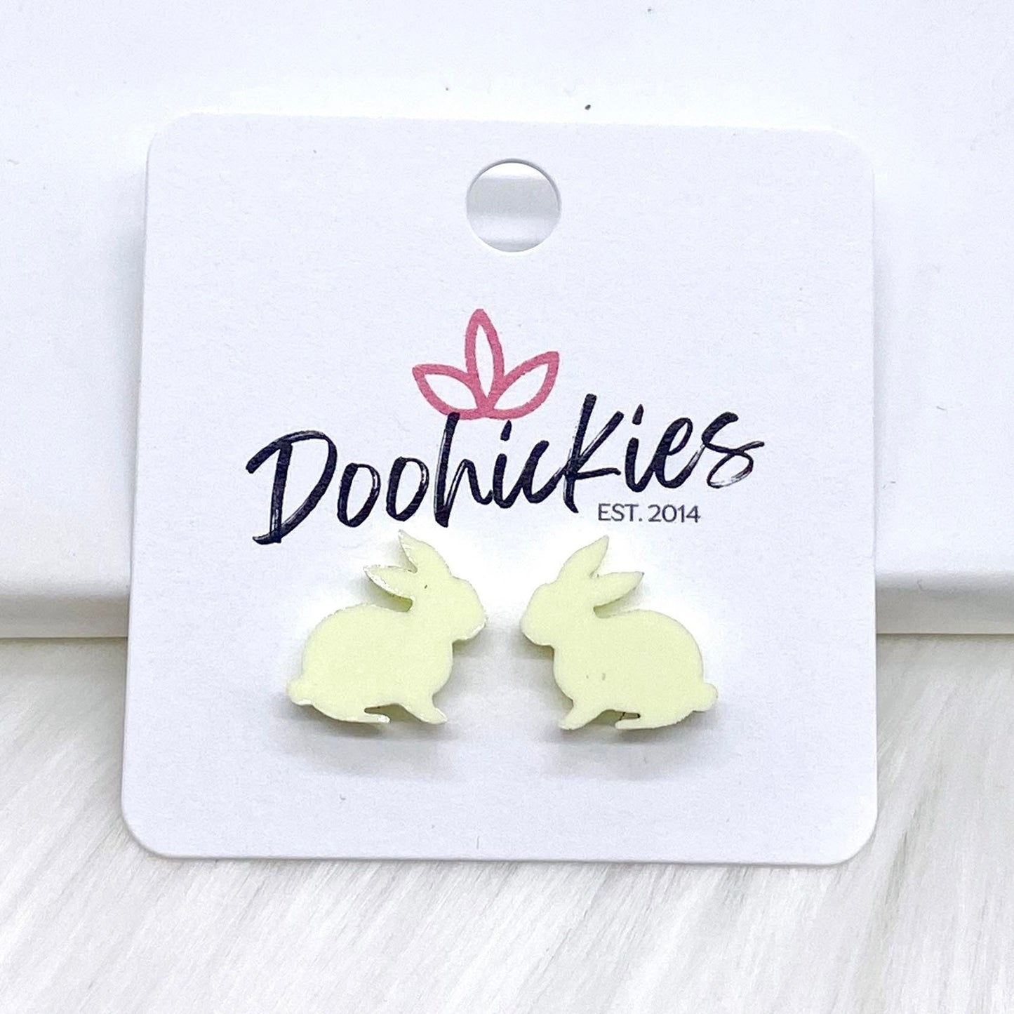 15mm Pastel Rabbits -Easter Earrings by Doohickies Wholesale