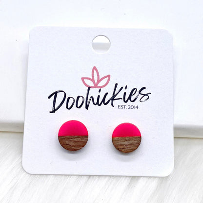 10mm Colorblock Studs -Earrings by Doohickies Wholesale