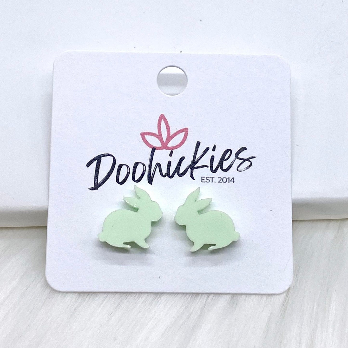 15mm Pastel Rabbits -Easter Earrings by Doohickies Wholesale