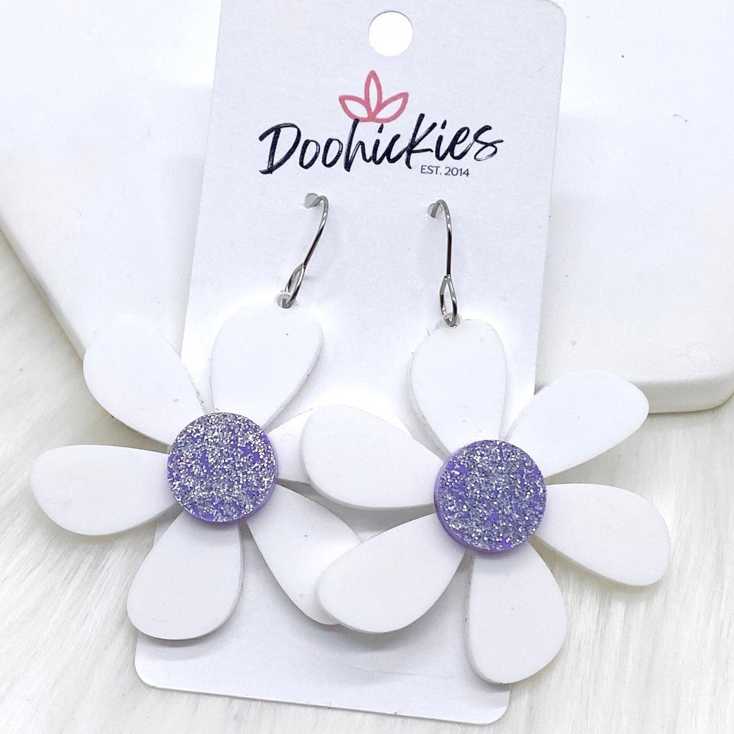 2" Groovy Daisy Acrylics - Earrings by Doohickies Wholesale