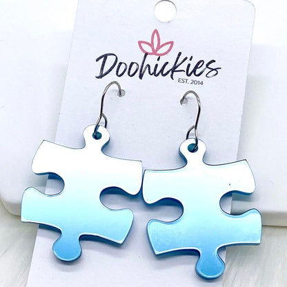 1.5" Autism Awareness Puzzle Piece Acrylics -Earrings by Doohickies Wholesale