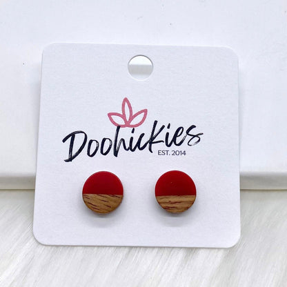 10mm Colorblock Studs -Earrings by Doohickies Wholesale