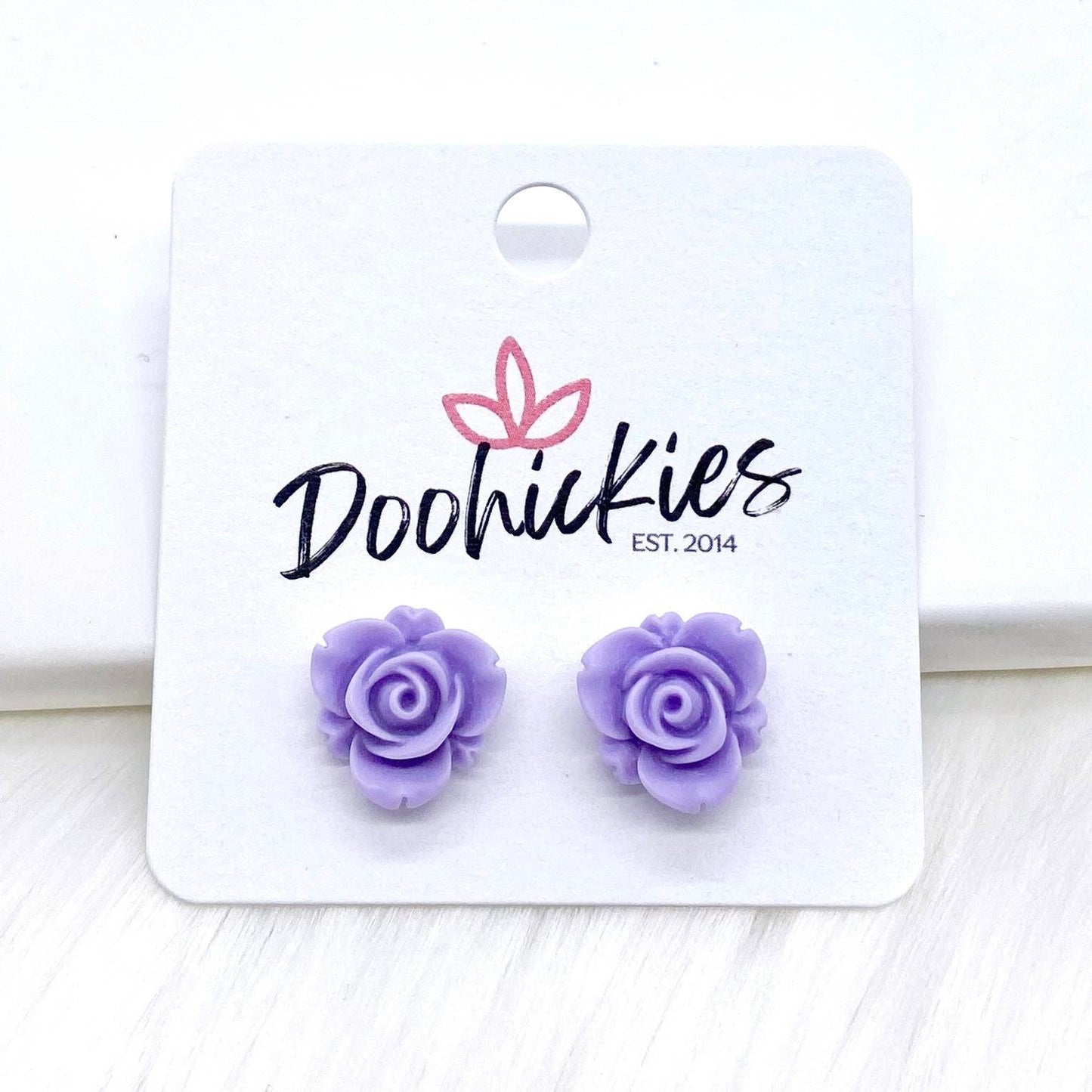 13mm Blooming Rose Singles -Earrings by Doohickies Wholesale