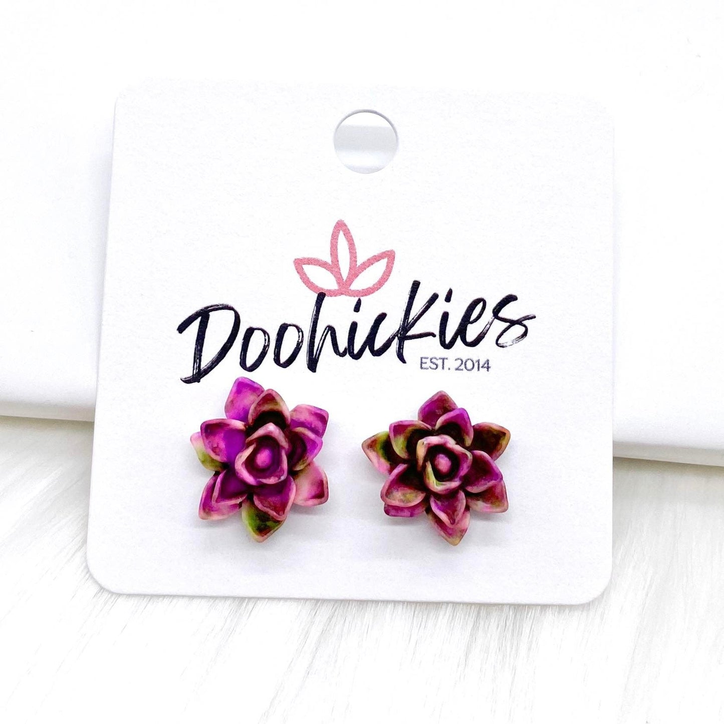 13mm Succulent Singles -Earrings by Doohickies Wholesale