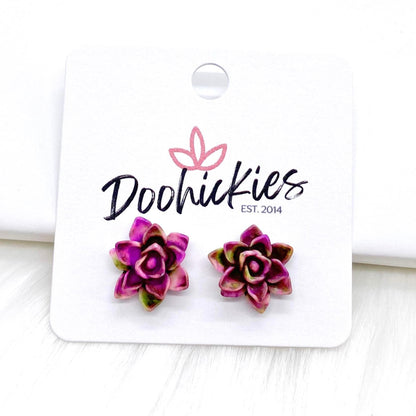 13mm Succulent Singles -Earrings by Doohickies Wholesale