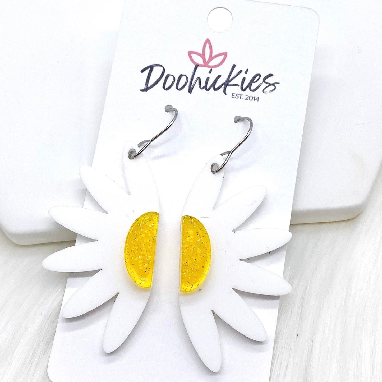 2" Split Daisy Acrylics -Earrings by Doohickies Wholesale