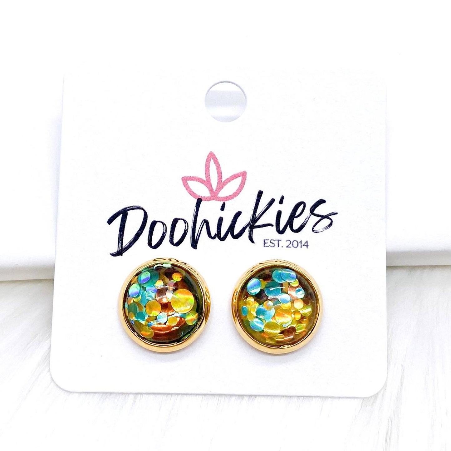 12mm Confetti Drops -Earrings by Doohickies Wholesale