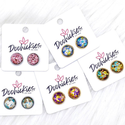 12mm Confetti Drops -Earrings by Doohickies Wholesale