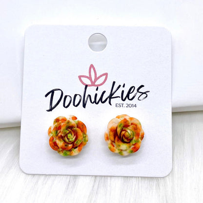 14mm Rose Singles -Earrings by Doohickies Wholesale