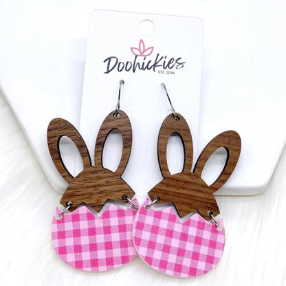 3" Hatching Hares -Earrings by Doohickies Wholesale