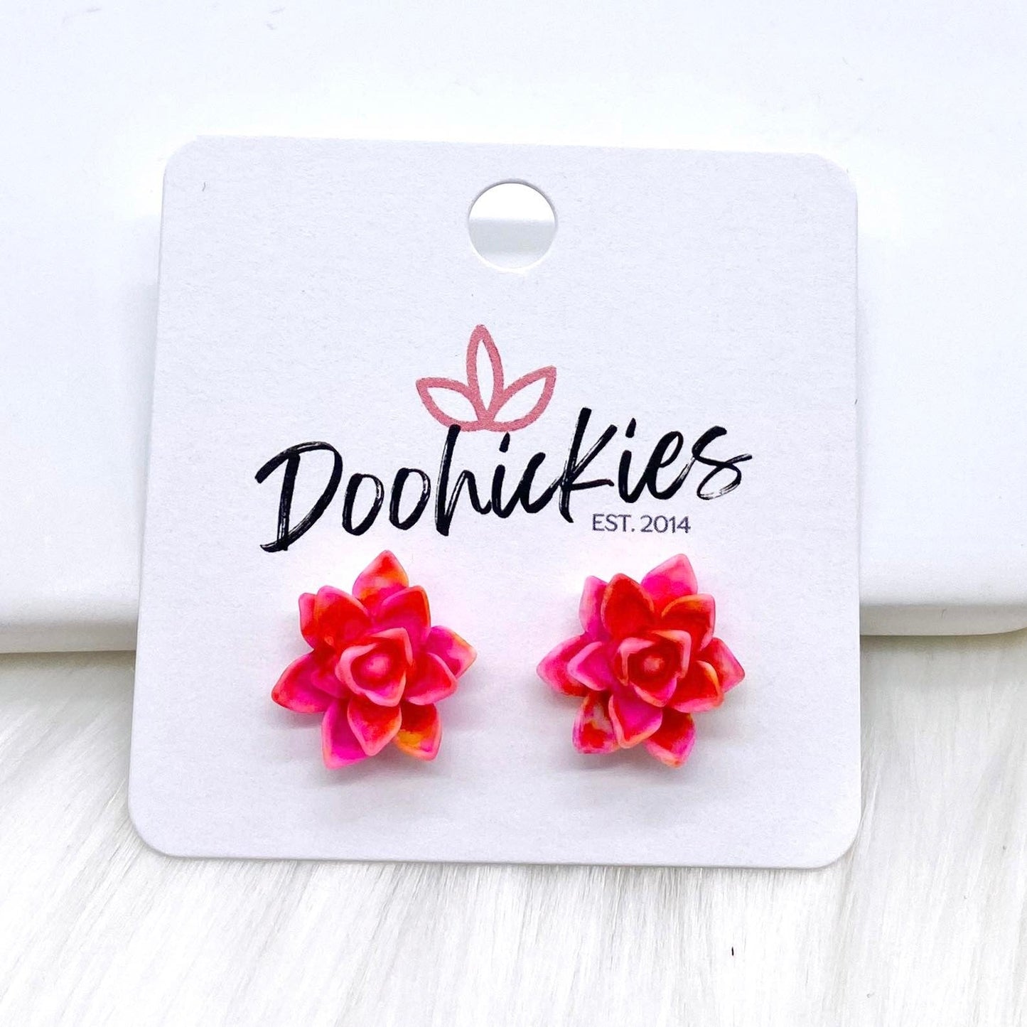 13mm Succulent Singles -Earrings by Doohickies Wholesale