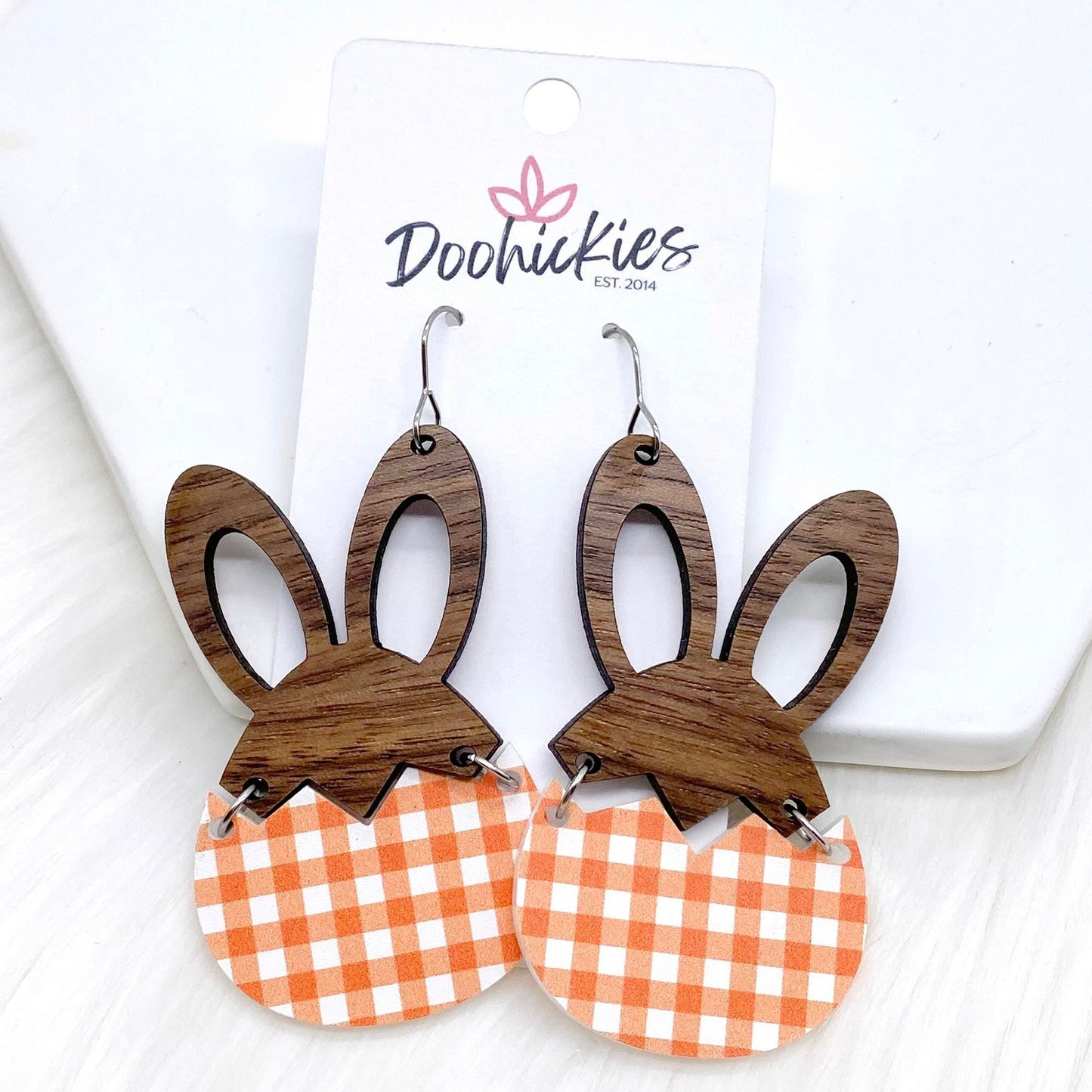 3" Hatching Hares -Earrings by Doohickies Wholesale